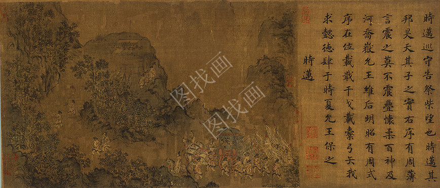 南宋-马和之-周颂清庙之什图-绢本-33X872CM_33