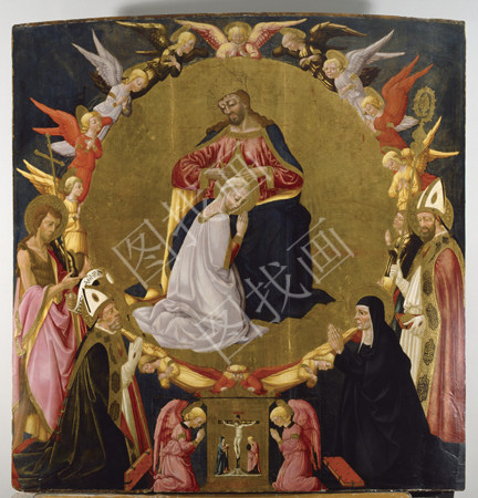 The Coronation of the Virgin with Angels and Four Saints