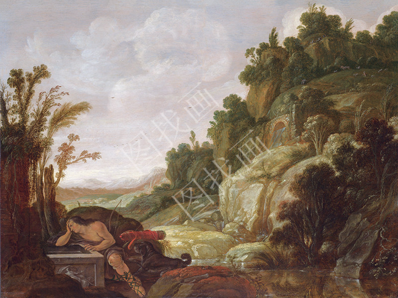 Mountain Landscape with Narcissus