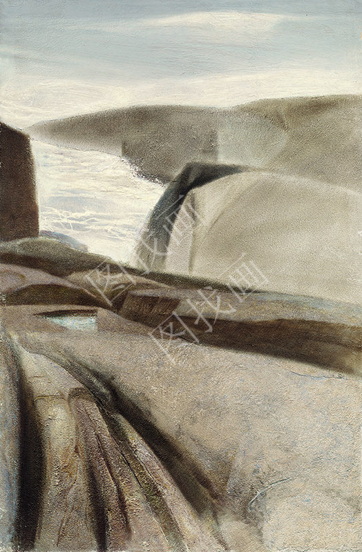 近现代 庞涛 礁石 (1)  65x100cm