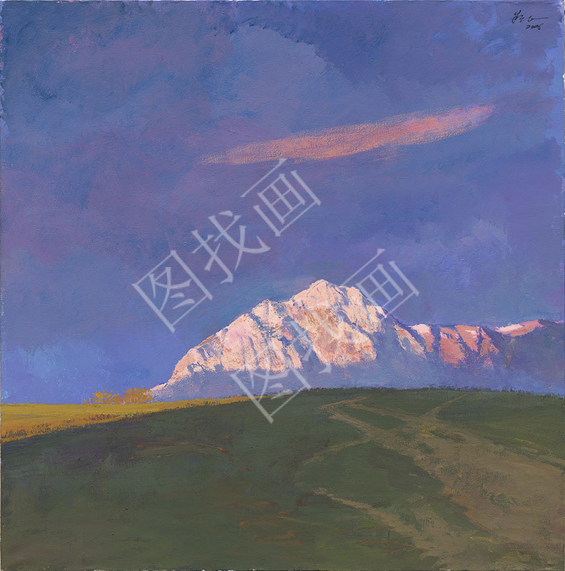 近现代-朱乃正-望晖-100x100cm