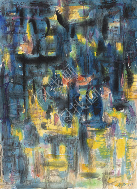 近现代-钟玲-香港之夜-80x110cm