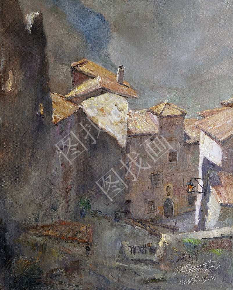 (2)张师图 风景油画 56x70cm